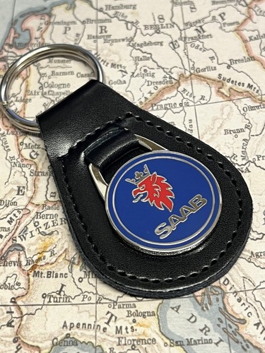 Saab emaille schwarzer leder - saab,